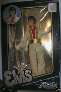 Vtg 70s White Jumpsuit Elvis Presley Vinyl Doll MIB 84  