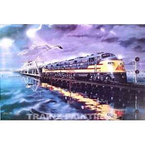  L&N Biloxi Bay Crossing Train Art   Giclee
