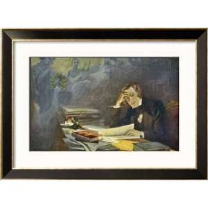 Robert Schumann German Musician Depicted Composing the Dichterliebe 