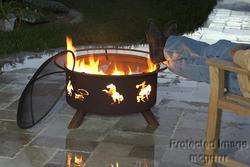   OUTDOOR STEEL FIREPIT PATIO FIRE PIT GRILL     