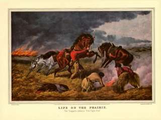   prairie the trappers defence fire fight fire 1862 painted by a f tait