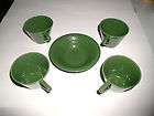Vintage Harlequin Forest Green teacups and fruit bowl.