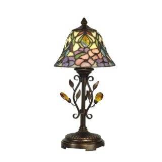 Dale Tiffany TA90215 Crystal Peony Accent Lamp, Antique Golden Sand 