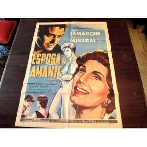Original Mexican Movie Poster Esposa O Amante Libertad Lamarque Jorge 