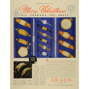  1936 Ad Gruen Precision Watch Curvex Christmas Victor 