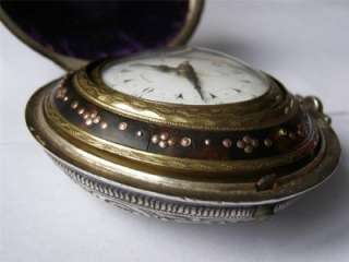 WOW Antique George Prior Verge Fusee silver quadruple case watch 