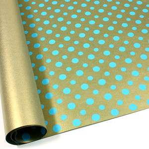 Polka Dots Blue Double Sided Gift Wrapping Paper 30.3  