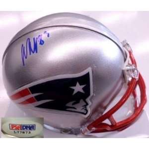  Autographed Wes Welker Mini Helmet   Psa Sports 