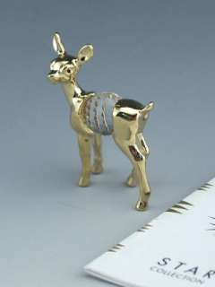   Star Collection Austrian Crystal 22K Gold Plated Deer Figurine  