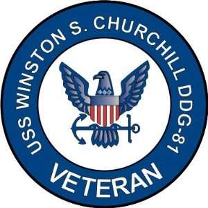 US Navy USS Winston S. Churchill DDG 81 Ship Veteran Decal Sticker 3.8 