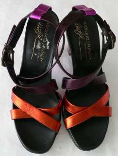 NEW DONALD PLINER metallic heels shoes Sandals 5.5 M  