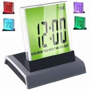 LED Change Colour Digital LCD Alarm Clock With Thermometer Calendar 