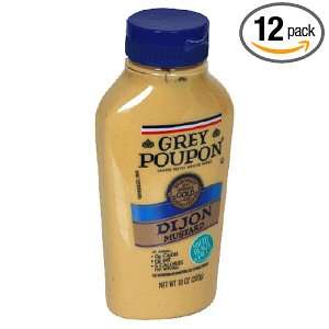 Grey Poupon Dijon Mustard, 10 Ounce Squeeze Bottles (Pack of 12)