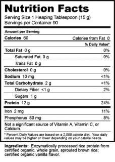 NutriBiotic Organic Rice Protein, Vanilla 3 lb. 728177030063  