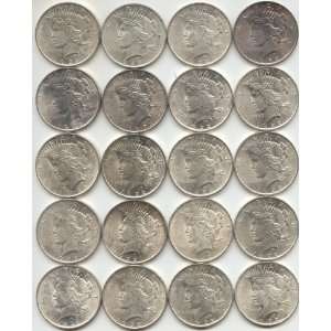   of Twenty 1922 P Uncirculated Silver Peace Dollars 