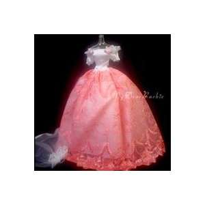   Pink Princess/Wedding GOWN Dress for Barbie Dolls + Veil Toys & Games