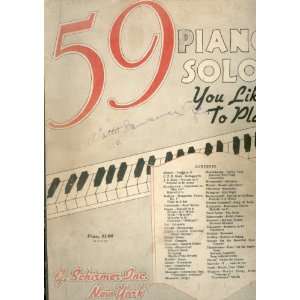  59 Piano Solos You Like To Play Various Books