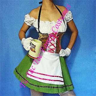   Girl Outfit Bar Maid Wench Halloween Fancy Dress Costume Size L  