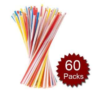   Packs)Multicolor Flexible Drinking Straws, 100pcs/pack, Party Supplies