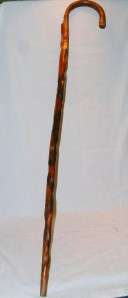   / VINTAGE HAND CARVED WOOD CANE / WALKING STICK CANE 35 TALL  