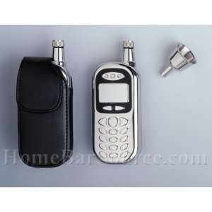  Cell Phone Style Liquor Flask with Leather Case, Funnel 