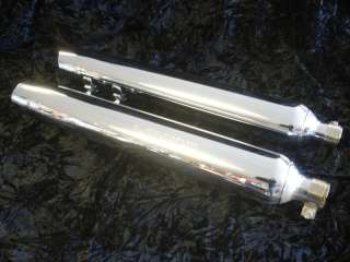 HARLEY TOURING MUFFLERS   CHROME PAIR W/ CLAMPS  