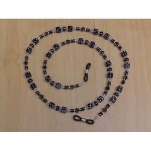    Swarovski Crystal Black Dice Eyeglass Chain Holder 