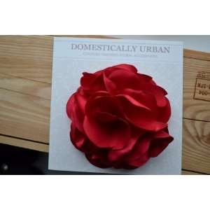  Red Rose Satin Flower Clip/brooch Beauty