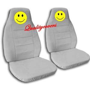  2 Silver seat covers with a Smiley Face for a 2006 to 2012 