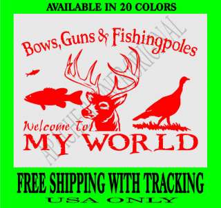 Deer Hunting BASS Fishing Turkey Bow Bass Decal 2891B  