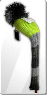 Flaming Golf POMPOM Knitted Hybrid Headcover   Green  