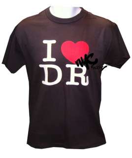 Love DR T Shirt I Heart Dominican Republic BLACK 2XL  