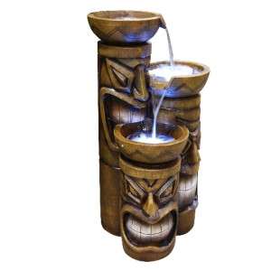 Tiki Indoor/Outdoor Water Fountain With LED Lights  