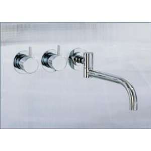   Hndl Mixer W Double Swivel Spout Flanges Use 600 Rough Chrome Chrome