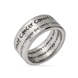 this inspirational ring reads what cancer cannot do steal eternal life 