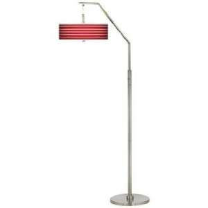  Vivid Red Stripes Giclee Arc Floor Lamp