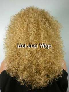 LACE FRONT BLOND EAR 2 EAR SYNTHETIC WIG HANDSEWN CURLY  