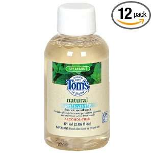 Toms of Maine Natural Anticavity Fluoride Mouthwash, Spearmint, 2.06 