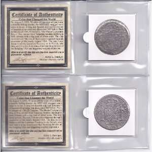   Cazador Shipwreck Coins with Certificates and Folders 