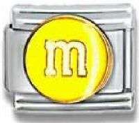 Yellow Plain M & Ms® Candies Licensed Italian Charm  