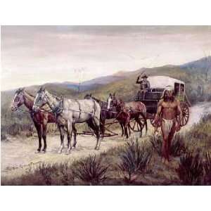  Halted Stagecoach by Frederic Remington 22.00X16.75. Art 