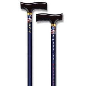Straight Adjustable Aluminum Cane With Fritz Handle American Patriot