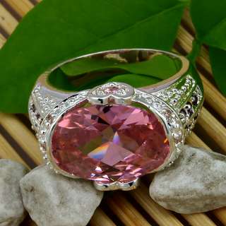 Cute Pink Topaz Jewelry Gems Silver Ring Size #8 S17  Hot 