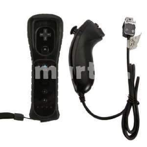  Remote with Silicone Sleeve + Nunchuk Controller for Wii 