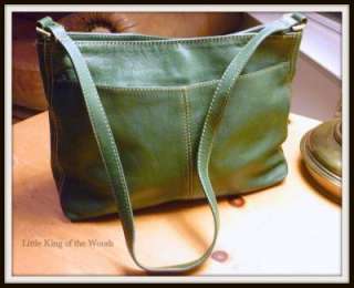 St Johns Bay GENUINE LEATHER Purse Handbag GREEN Bag  