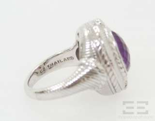 Judith Ripka Sterling Silver Amethyst Ring Size 7  
