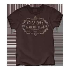  Club Red Crush Farm Girl Brand T shirt Choclate Small 