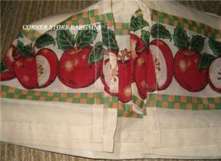 PC RED APPLE Kitchen Curtains Tier and Swag Set new  