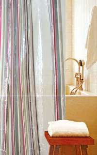 Gorgeous Stripes Transparent PVC Shower Curtain Y2612  