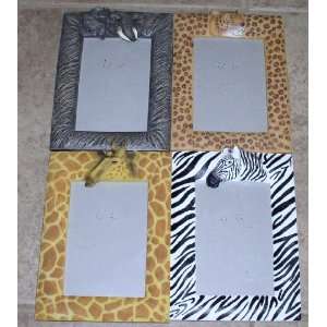  Set of 4 Jungle Safari Picture Frames   Zebra, Giraffe 